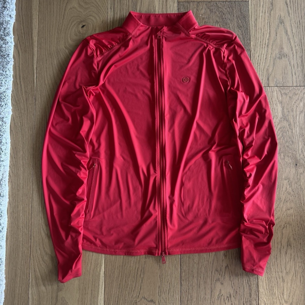 G/FORE Women's Featherweight Full Zip Golf Jacket Size L Cherry Red G4LS21K86